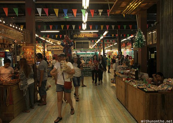 Amphawa floating market stalls Thailand
