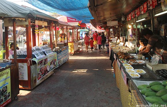 Stall shops Amphawa floating market Thailand