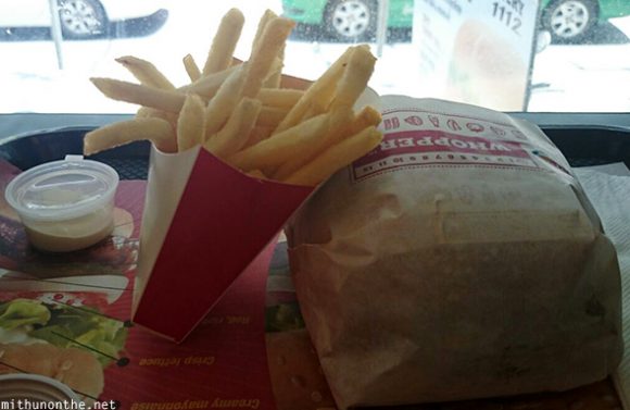 Burger King whopper meal Bangkok
