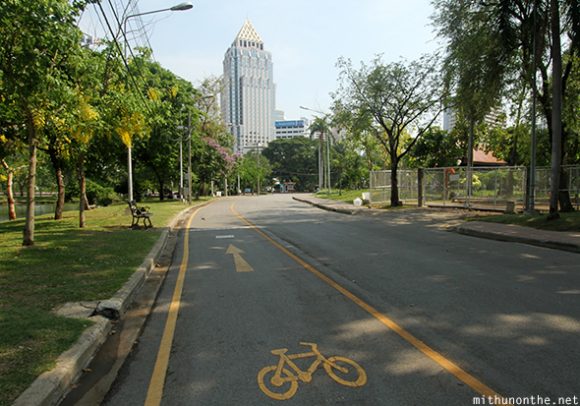 Cycle track Lumpini Park Bangkok Thailand