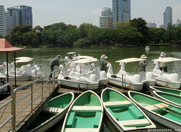 Swan boats Lumpini park Bangkok