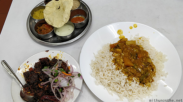 Kerala meals beef fry Hotel Sona
