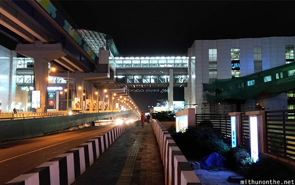 Edapally metro station at night