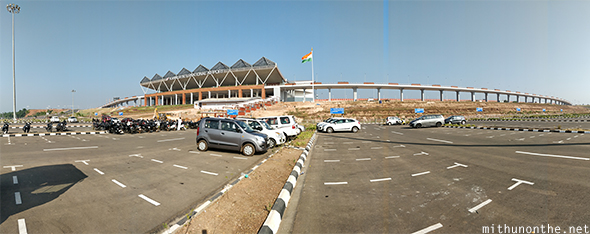Kannur airport parking panorama