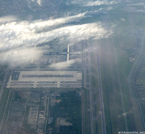 Suvarnabhoomi airport aerial view