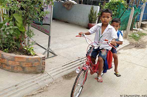 Cambodia kids going to school