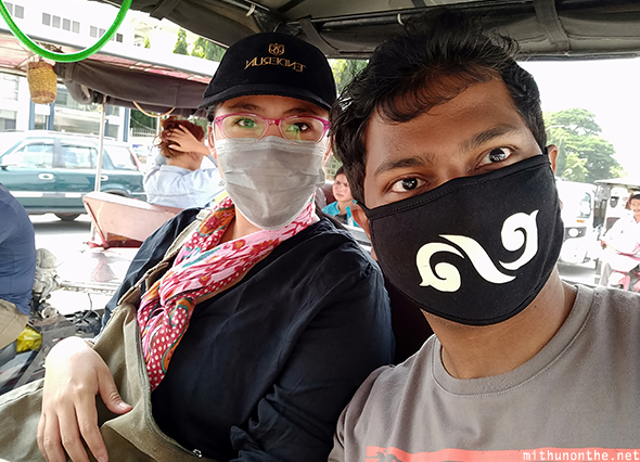 Couple in masks Phnom Penh