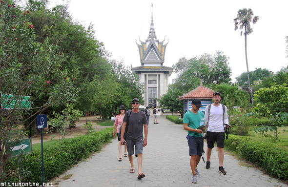Tourists Choeung Ek genocidal center