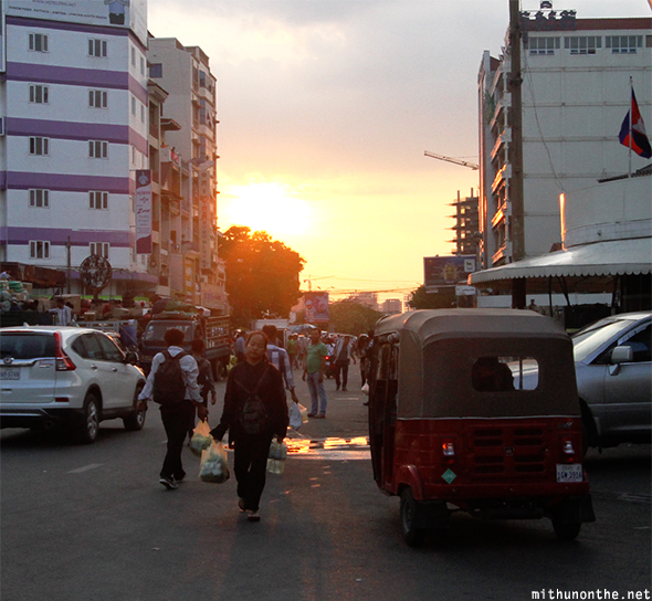 Evening sunset Phnom Penh