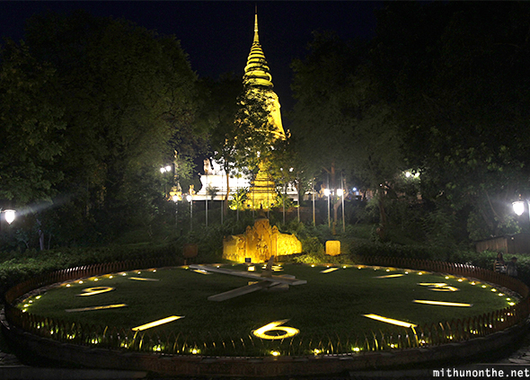 Wat Phnom clock Cambodia