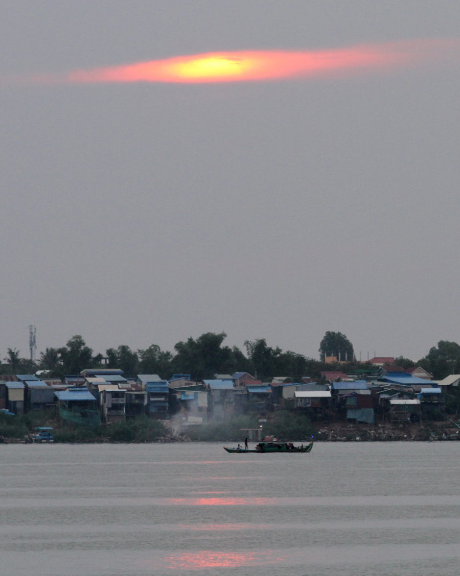 Cambodia sunrise Mekong river