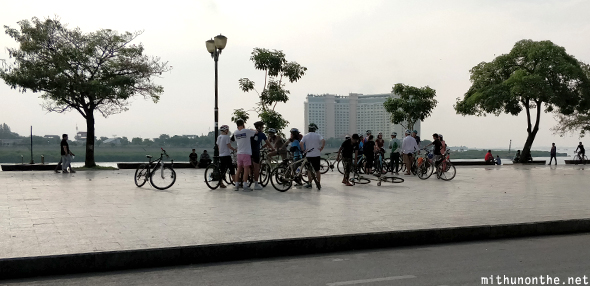 Cyclists morning Phnom Penh