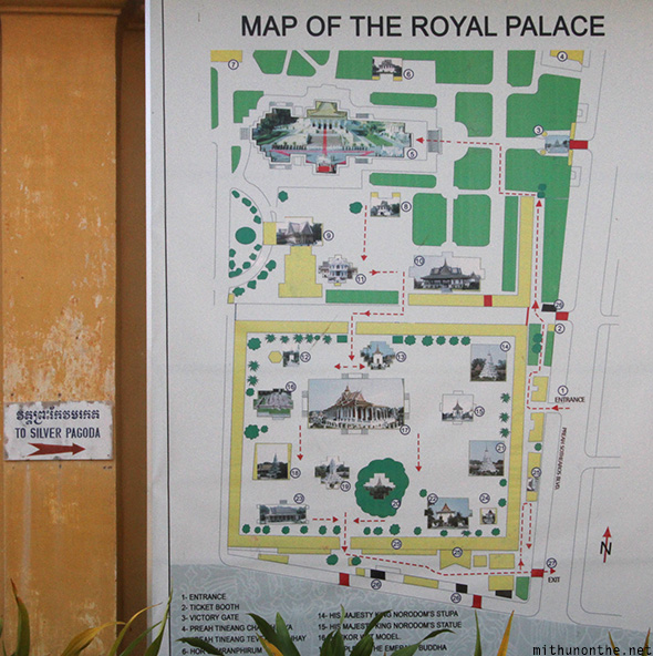 Map of Royal Palace Phnom Penh