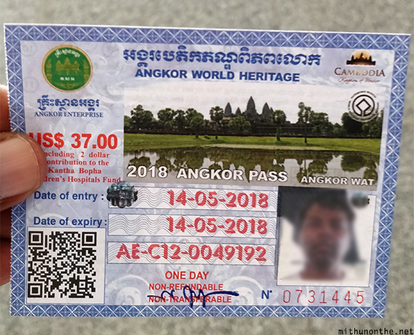 Angkor Wat ticket sample