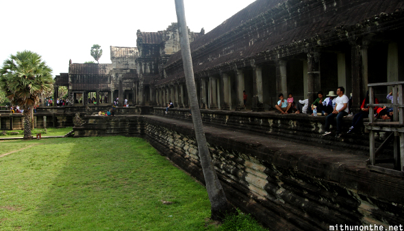Angkor Wat tourists sitting