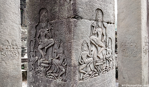 Bayon temple pillar sculpture