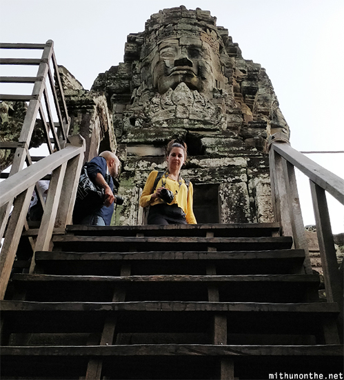 Steps to Bayon temple face