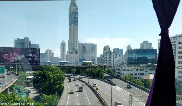 Baiyoke tower view from bus