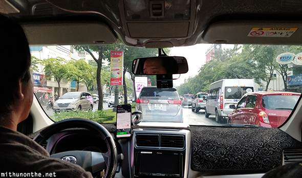 Inside taxi Ho Chi Minh City