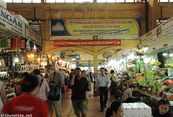 Leaving Ben Thanh market Ho Chi Minh City