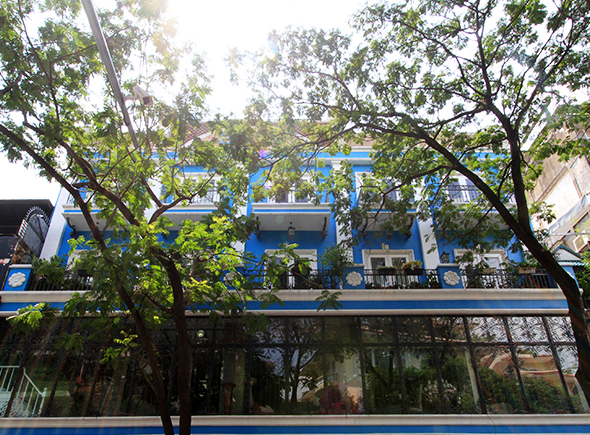 Blue building Ho Chi Minh city-vietnam