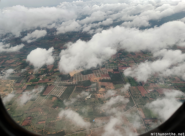 Aerial photo Bangalore fields Karnataka