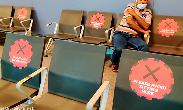 Bangalore airport seating covid19 distancing