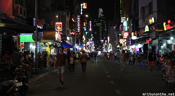 Walking street nightlife Saigon Vietnam