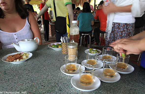 Honey tea snacks Mekong delta tour