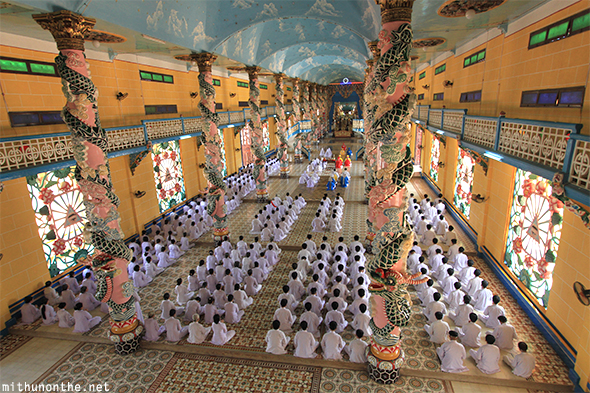 Inside Cao Dai temple tay ninh