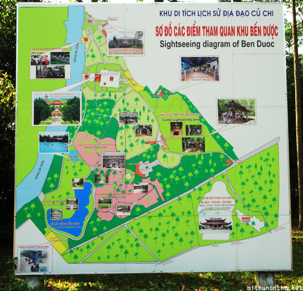 Map of Cu Chi tunnels Ben Duoc