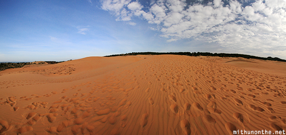 Red sand desert panorama Mui Ne