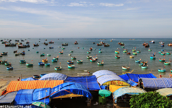 Hundreds of fishing boats sea
