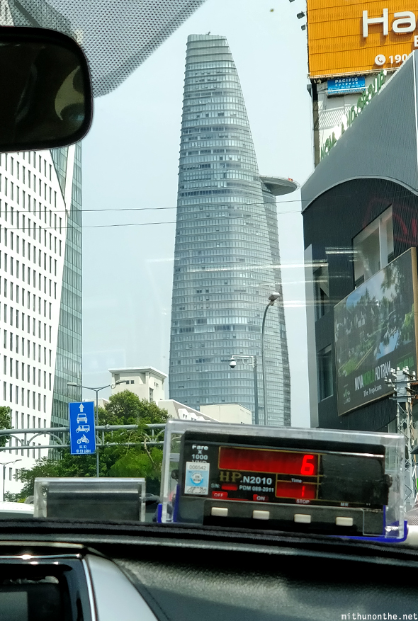 Bitexco tower from taxi view