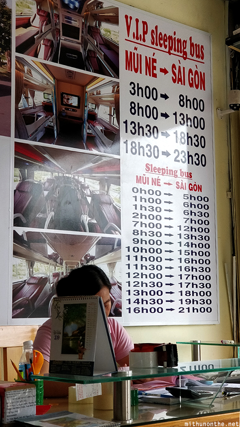 Mui Ne Saigon bus timings Vietnam