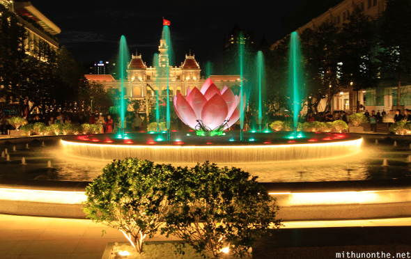 Lotus fountain Ho Chi Minh City Vietnam