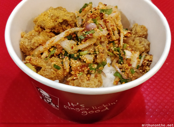Thai KFC spicy chicken rice bowl