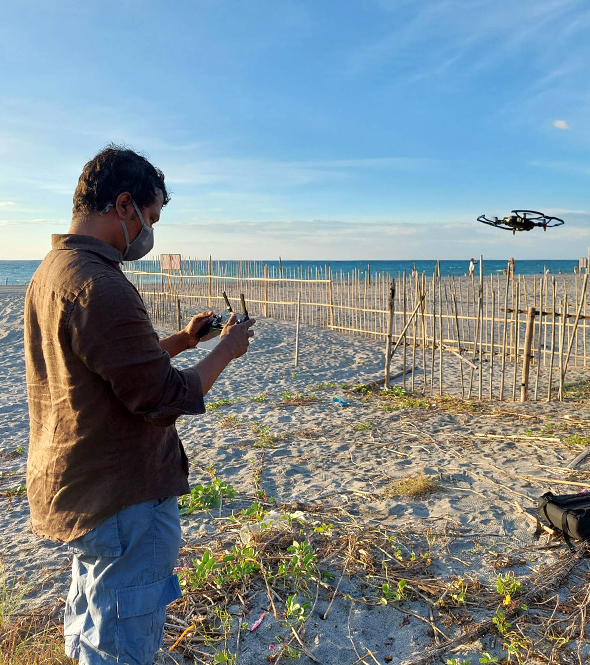 Mithun flying drone Liwliwa beach