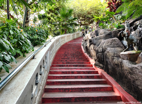 Wat Saket steps climbing uphill Bangkok