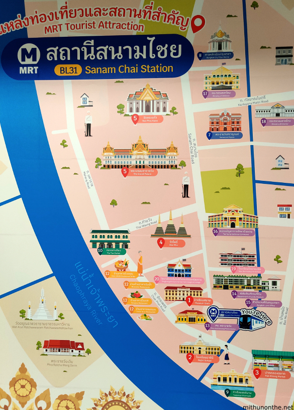 Sanam Chai MRT tourist map