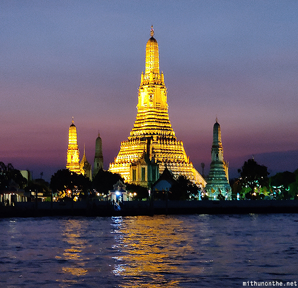 Wat Arun after sunset Thailand