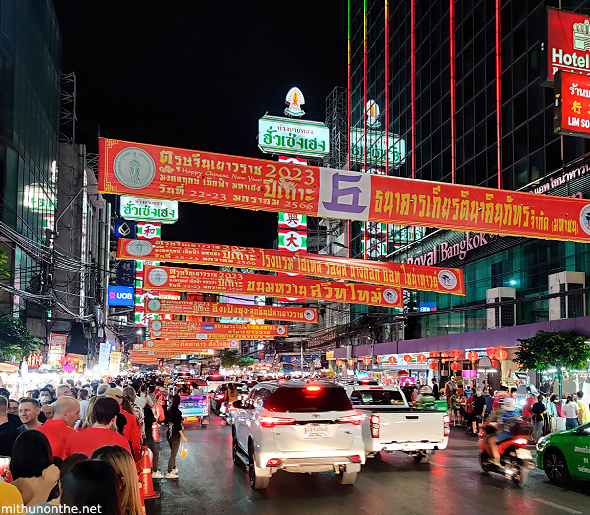 Chinese new year banners Bangkok Chinatown