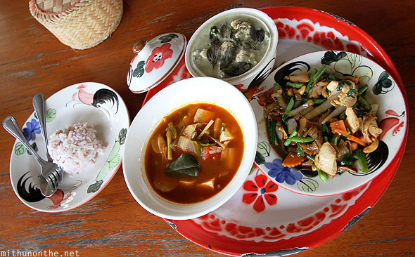 Thai farm cooking class meal Chiang Mai