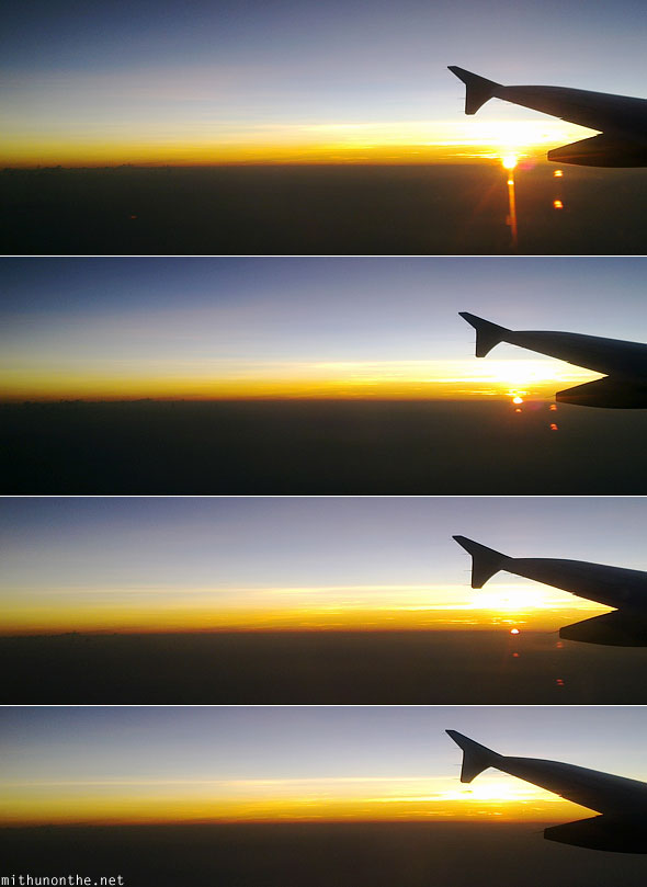 Sunset seen from airplane aerial photograph Philippines