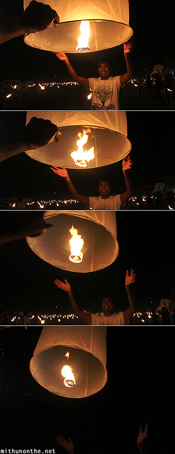 Letting go of lantern Chiang Mai