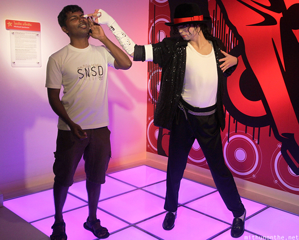 Michael Jackson poking Mithun Madame Tussauds Bangkok