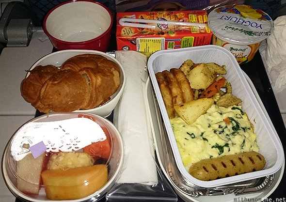 Dragon Air Bangalore flight breakfast meal