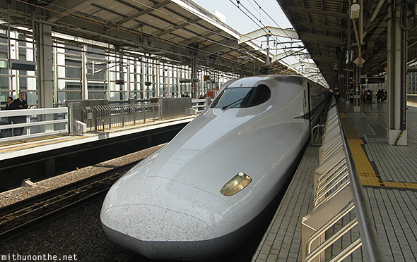 Shinkansen N700 bullet train Kyoto station