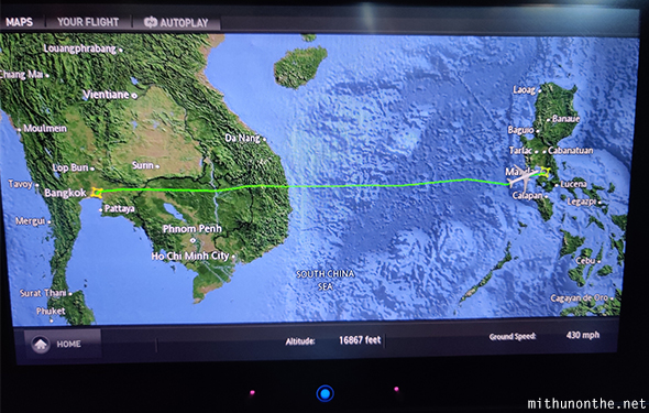 Bangkok to Manila flight path